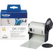 DK-11207 - Etiquettes CD/DVD BROTHER - 58mm de large - Noir/Blanc