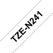 TZE-N241 - Ruban Non Laminé BROTHER - 18mm de large - Noir/Blanc