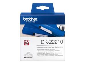 DK-22210 - Ruban Continu BROTHER - 29mm de large - Noir/Blanc