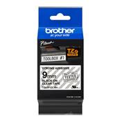 TZE-S121 - Ruban Laminé BROTHER - 9mm de large - Noir/Transparent