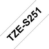 TZE-S251 - Ruban Laminé BROTHER - 24mm de large - Noir/Blanc