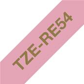 TZE-RE54 - Ruban Tissu BROTHER - 24mm de large - Or/Rose