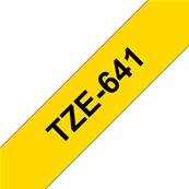 TZE-641 - Ruban Laminé BROTHER - 18mm de large - Noir/Jaune