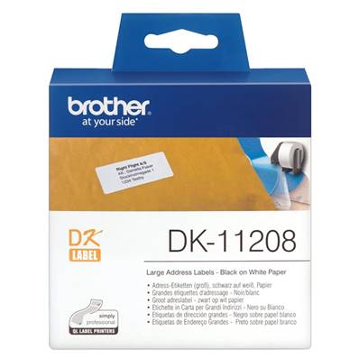 DK-11208 - Etiquettes Adressage BROTHER - 90mm de large - Noir/Blanc