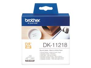 DK-11218 - Etiquettes Rondes BROTHER - 24mm de large - Noir/Blanc