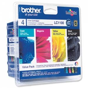 BROTHER LC-1100VALBP (LC1100VALBP) - Pack x 4 Encres Couleur