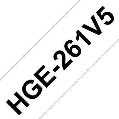 HGE-261V5 - Ruban Laminé BROTHER - 36mm de large - Noir/Blanc