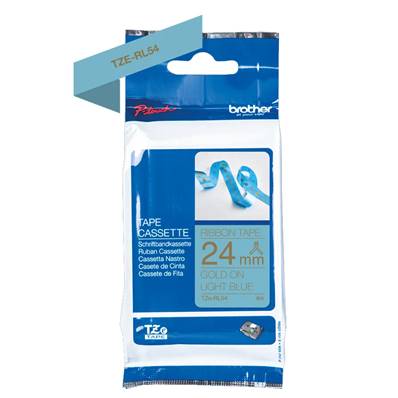 TZE-RL54 - Ruban Tissu BROTHER - 24mm de large - Or/Bleu clair