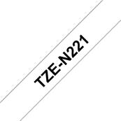 TZE-N221 - Ruban Non Laminé BROTHER - 9mm de large - Noir/Blanc