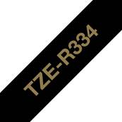 TZE-R334 - Ruban Tissu BROTHER - 12mm de large - Or/Noir