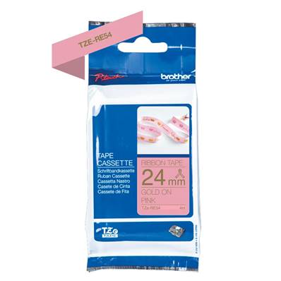 TZE-RE54 - Ruban Tissu BROTHER - 24mm de large - Or/Rose