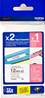 TZE32M3 - 3 Rubans Lamins BROTHER - 12mm de large - 2 x Noir/Blanc et 1 x Blanc/Rose fuchsia