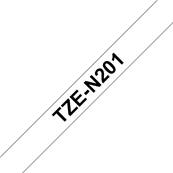 TZE-N201 - Ruban Non Laminé BROTHER - 3,5mm de large - Noir/Blanc