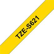 TZE-S621 - Ruban Laminé BROTHER - 9mm de large - Noir/Jaune