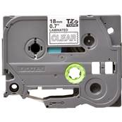 TZE-145 - Ruban Laminé BROTHER - 18mm de large - Blanc/Transparent