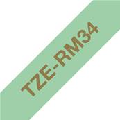 TZE-RM34 - Ruban Tissu BROTHER - 12mm de large - Or/Vert menthe