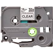 TZE-S141 - Ruban Laminé BROTHER - 18mm de large - Noir/Transparent